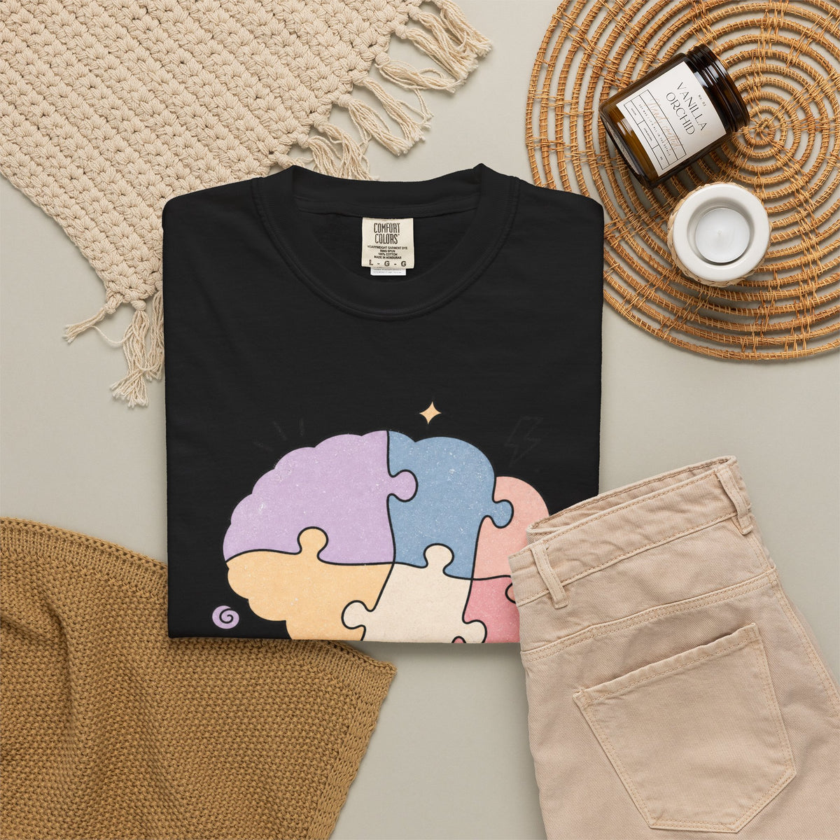 My Brain Has 47 Tabs Open T-Shirt - Black - Flat Lay