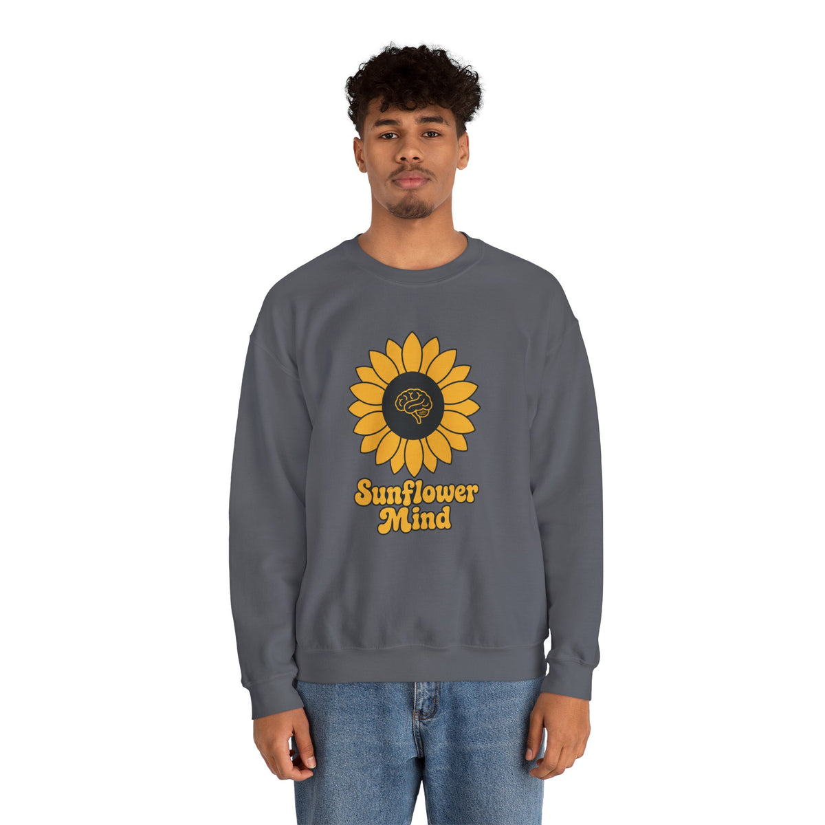 Sunflower Mind Sweatshirt - Charcoal - On Model Male