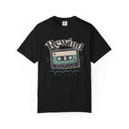 Retro Cassette Tape T-shirt - Black - On Model Side