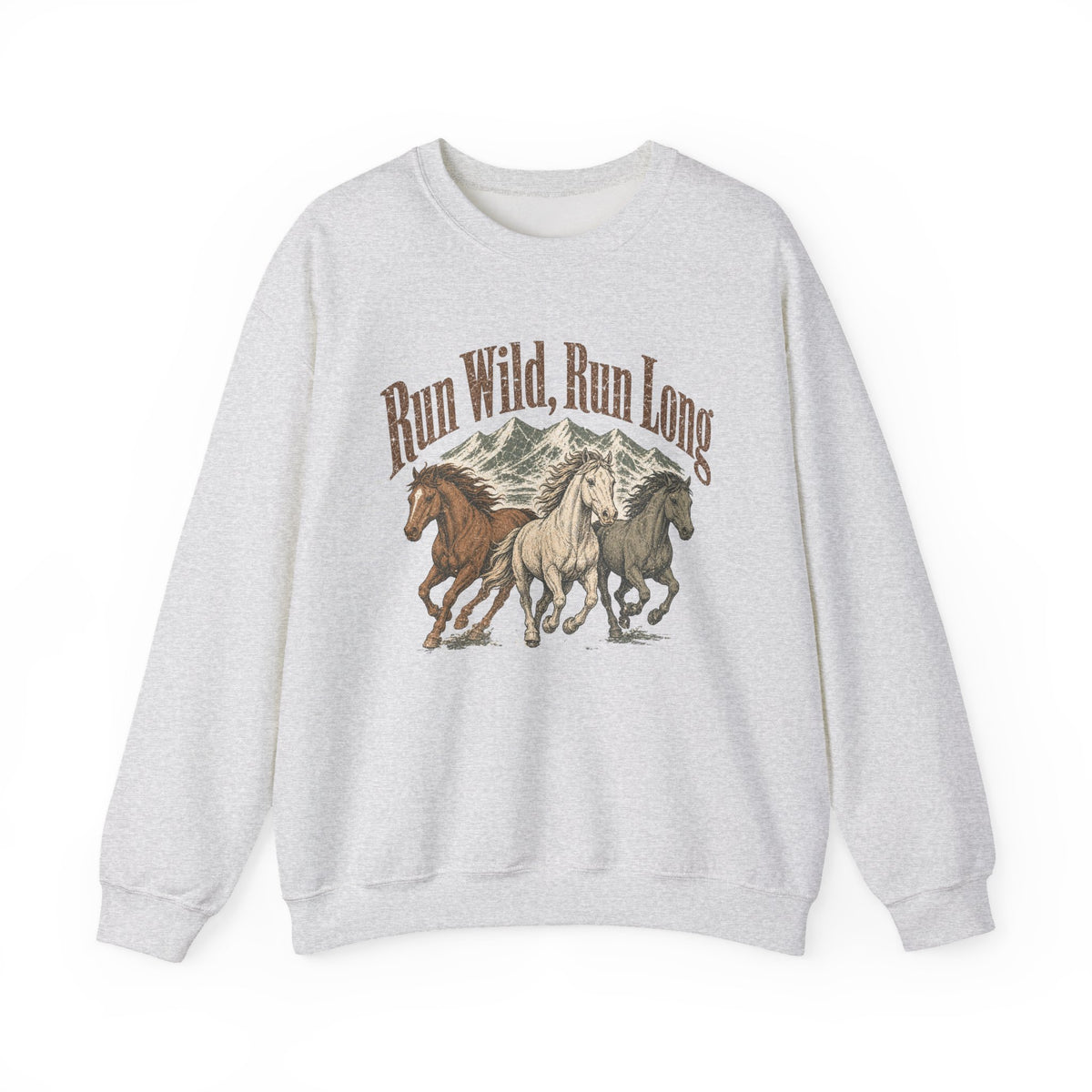 Run Wild Run Long Sweatshirt - Ash - Flat Lay