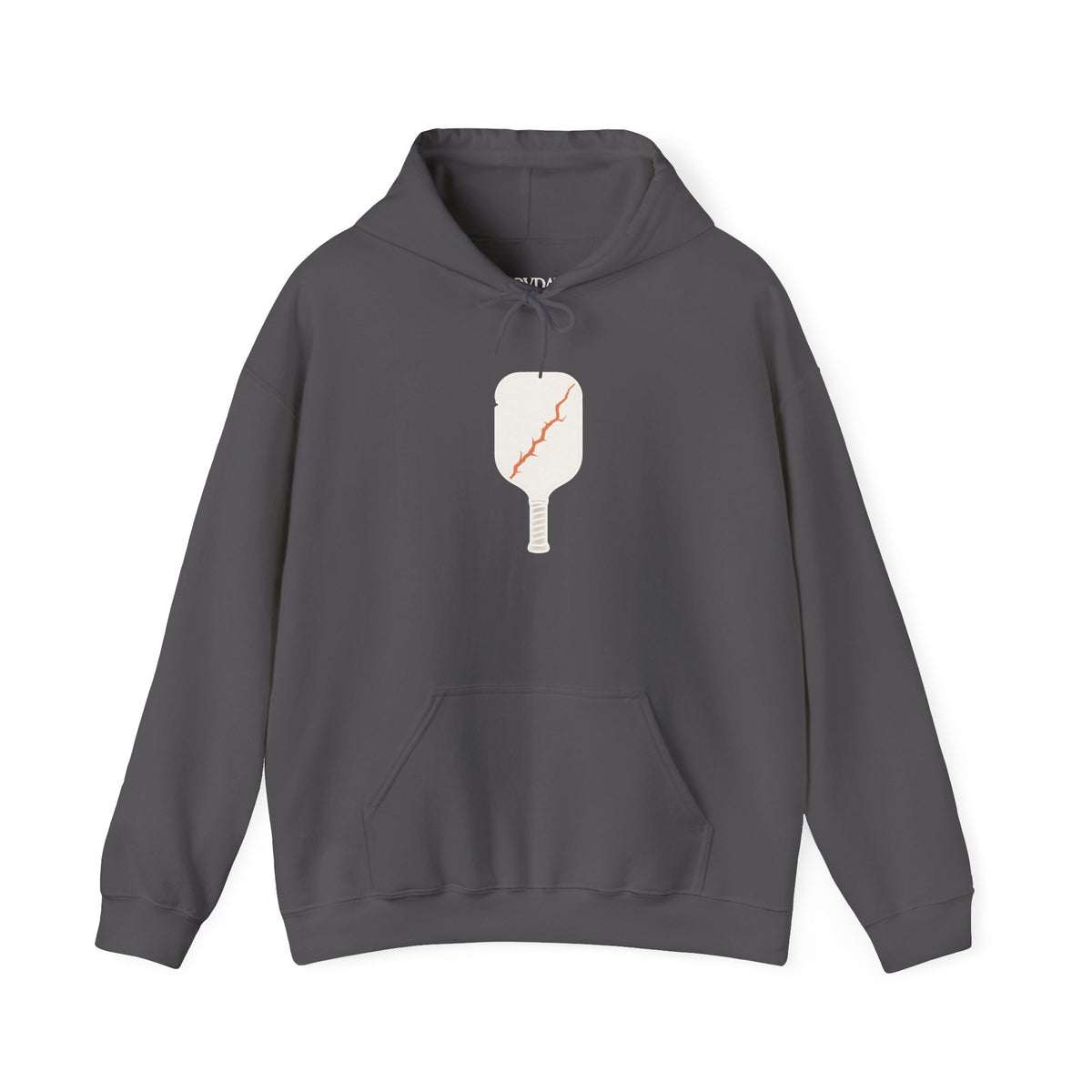 Pickleball Paddle Graphic Hoodie - Charcoal - Flat Lay
