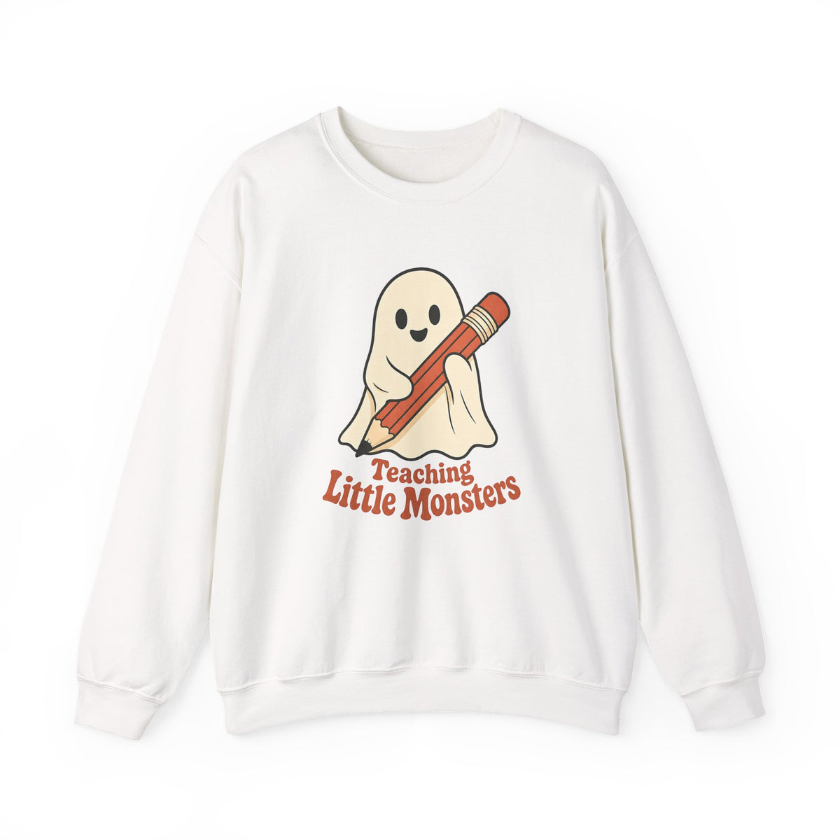 Teaching Little Monsters Sweatshirt - White - Flat Lay