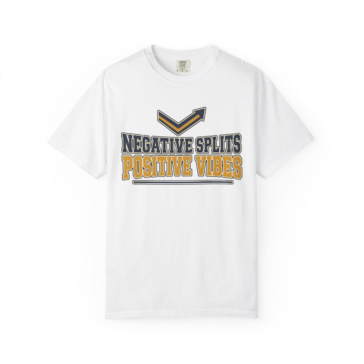 Negative Splits Positive Vibes T-shirt - White - On Model Side