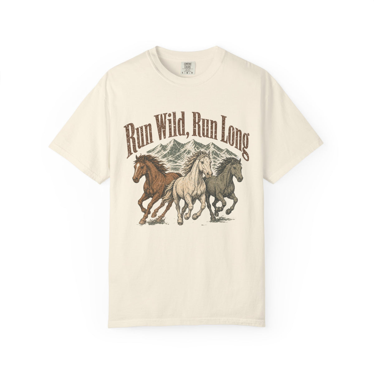 Run Wild Run Long T-shirt - Ivory - On Model Side