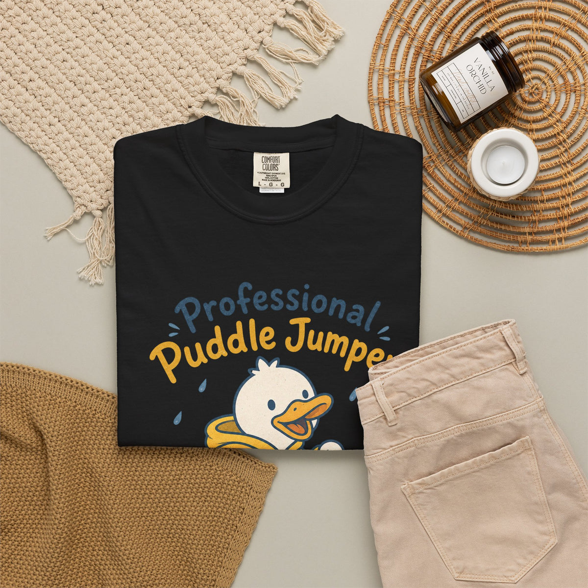 Professional Puddle Jumper Duck T-shirt - Black - Flat Lay