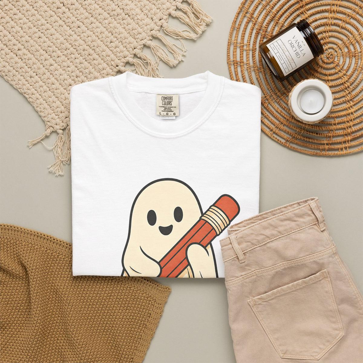 Teaching Little Monsters T-shirt - White - Flat Lay