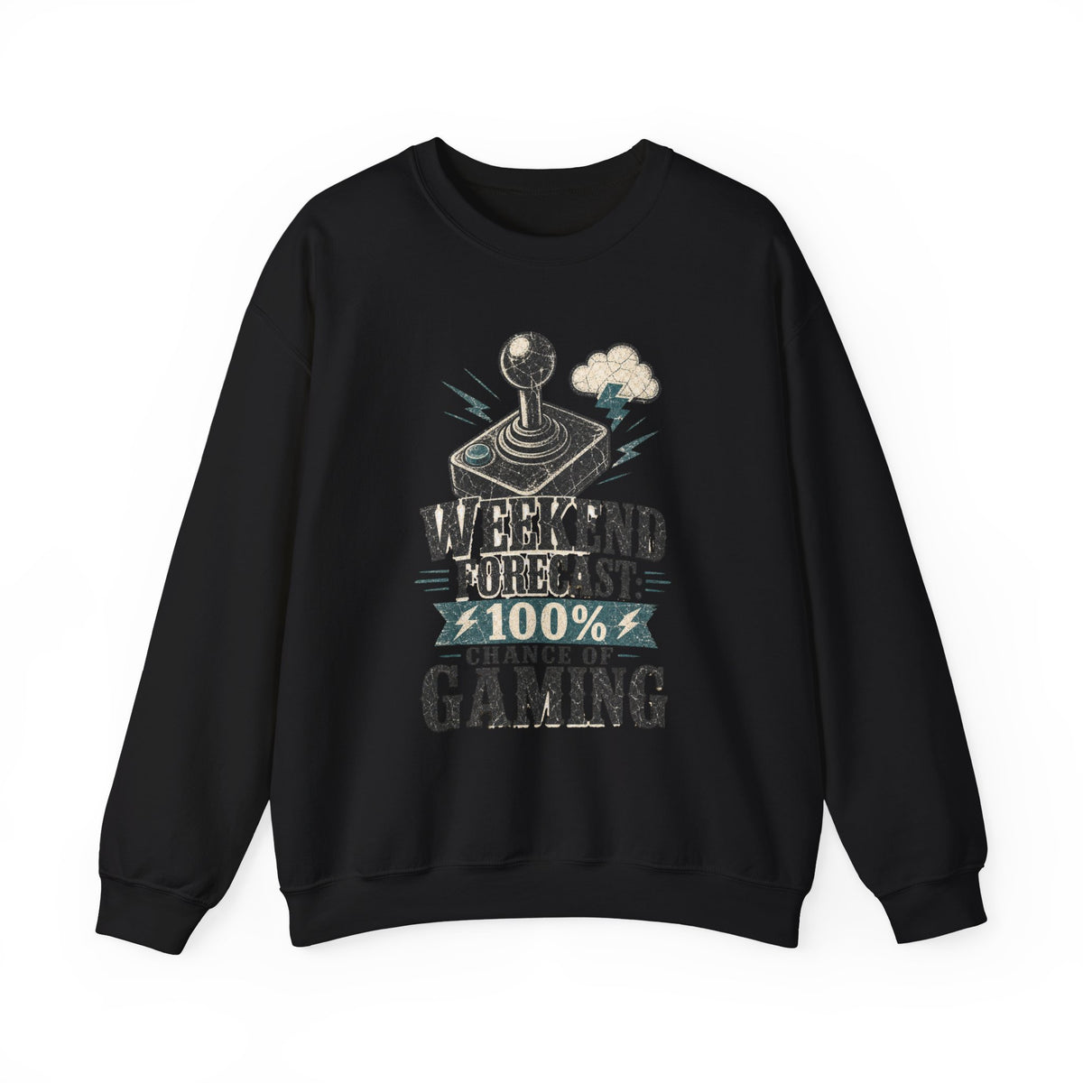 Weekend Forecast 100% Gaming Sweatshirt - Black - Front