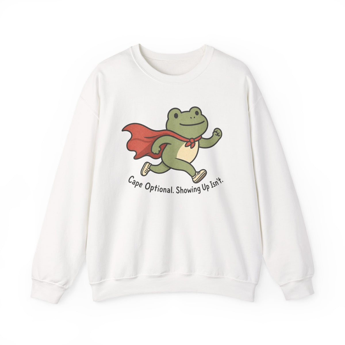 Superhero Frog Running Sweatshirt - White - flat lay1