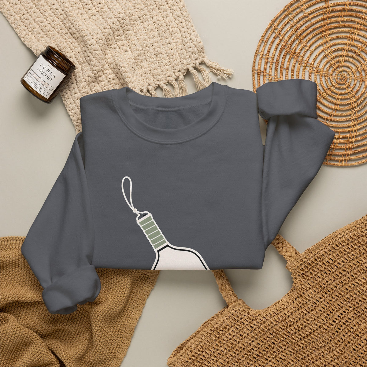Hit Hard, Stay Loose Sweatshirt - Charcoal - Flat Lay