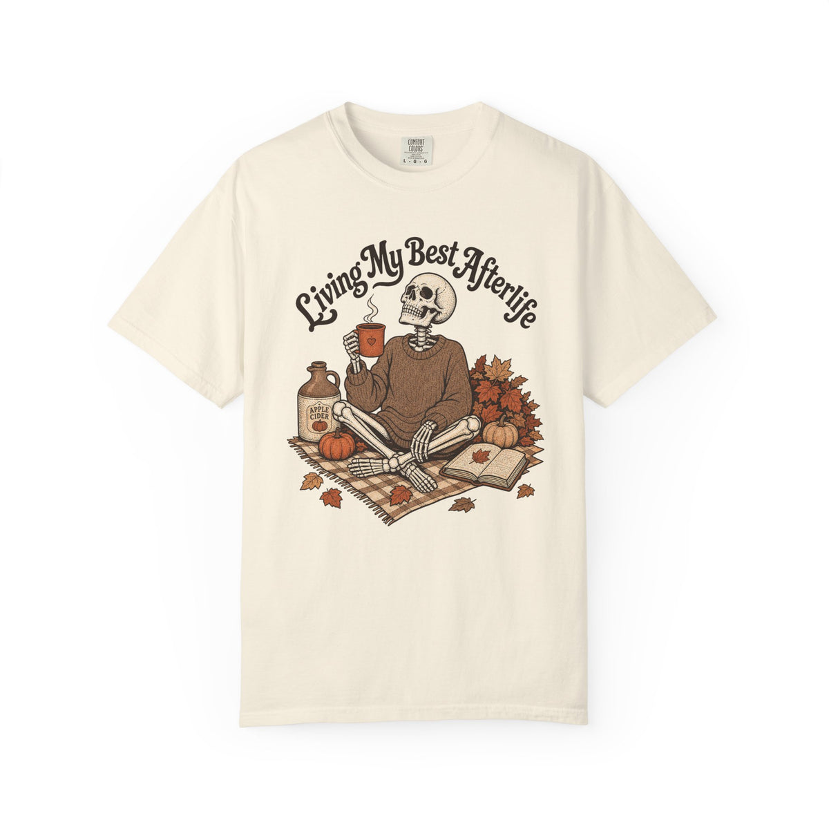 Living My Best Afterlife T-shirt - Ivory - Front