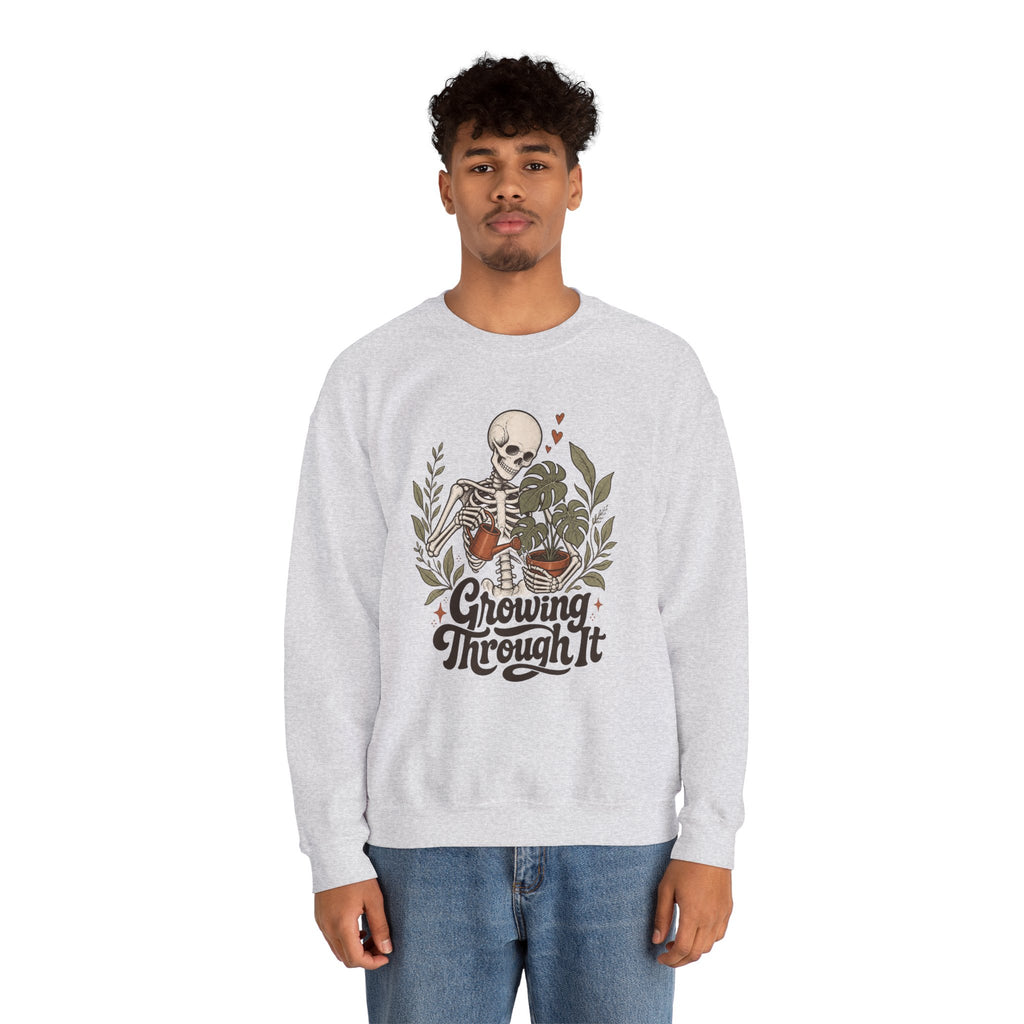 Growing Through It Sweatshirt - Ash - on model male