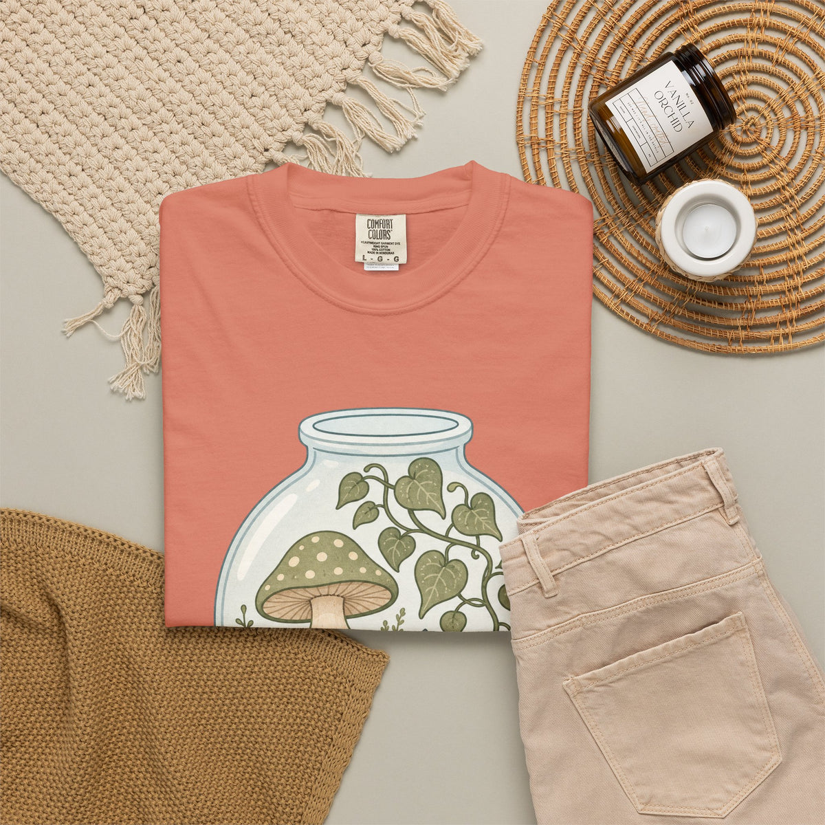 Grow Where You're Planted T-shirt - Terracotta - Flat Lay