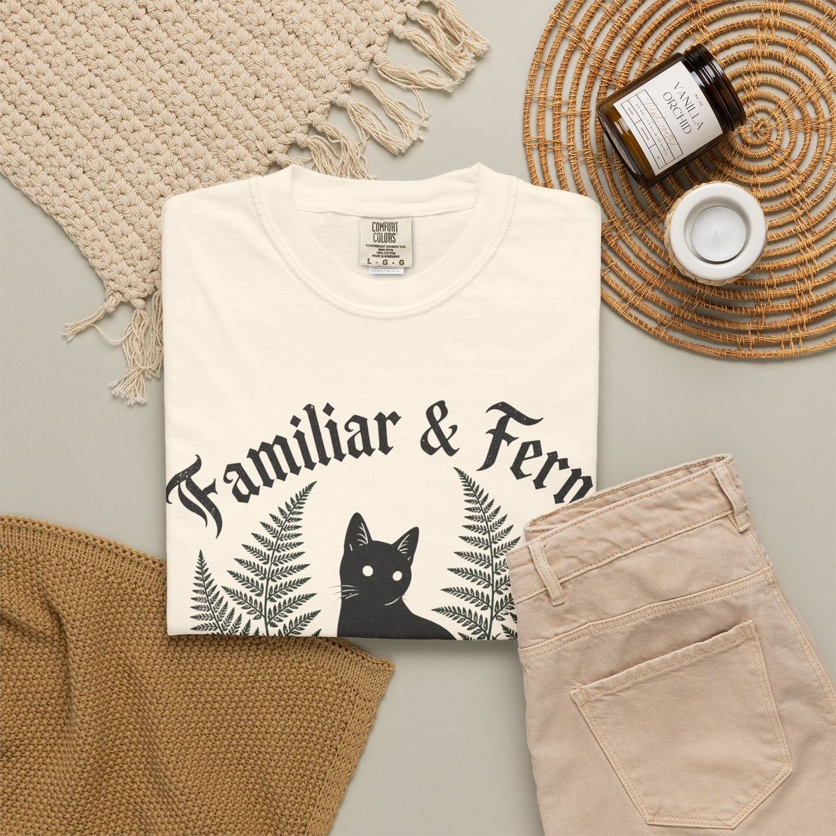 Familiar & Ferns T-shirt - Ivory - Flat Lay