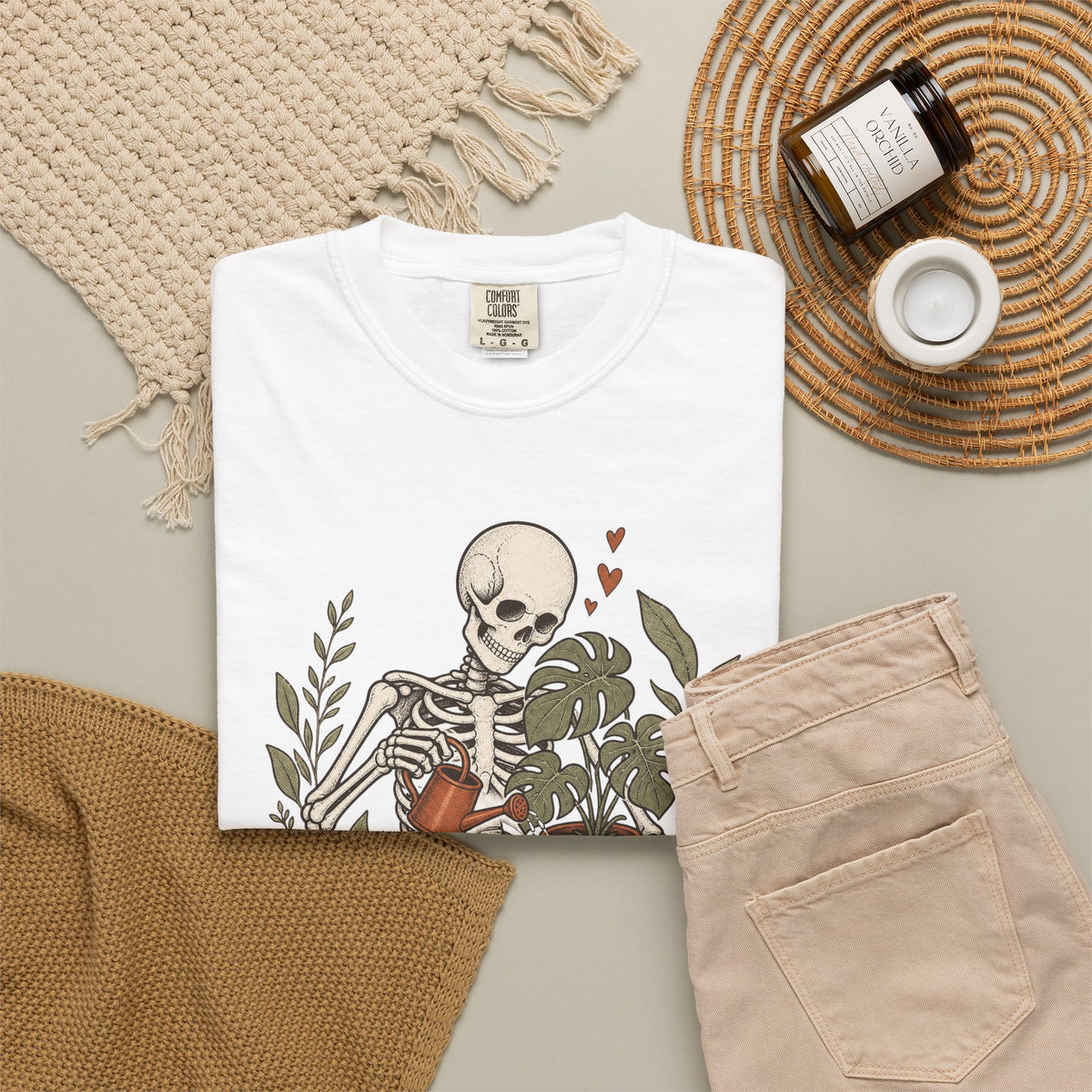 Growing Through It T-shirt - White - Flat Lay