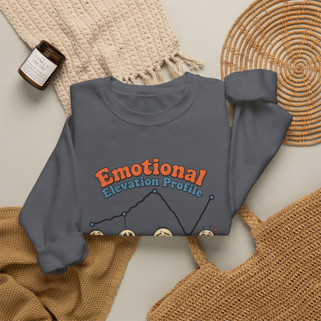 Emotional Elevation Profile Sweatshirt - Charcoal - Flat Lay