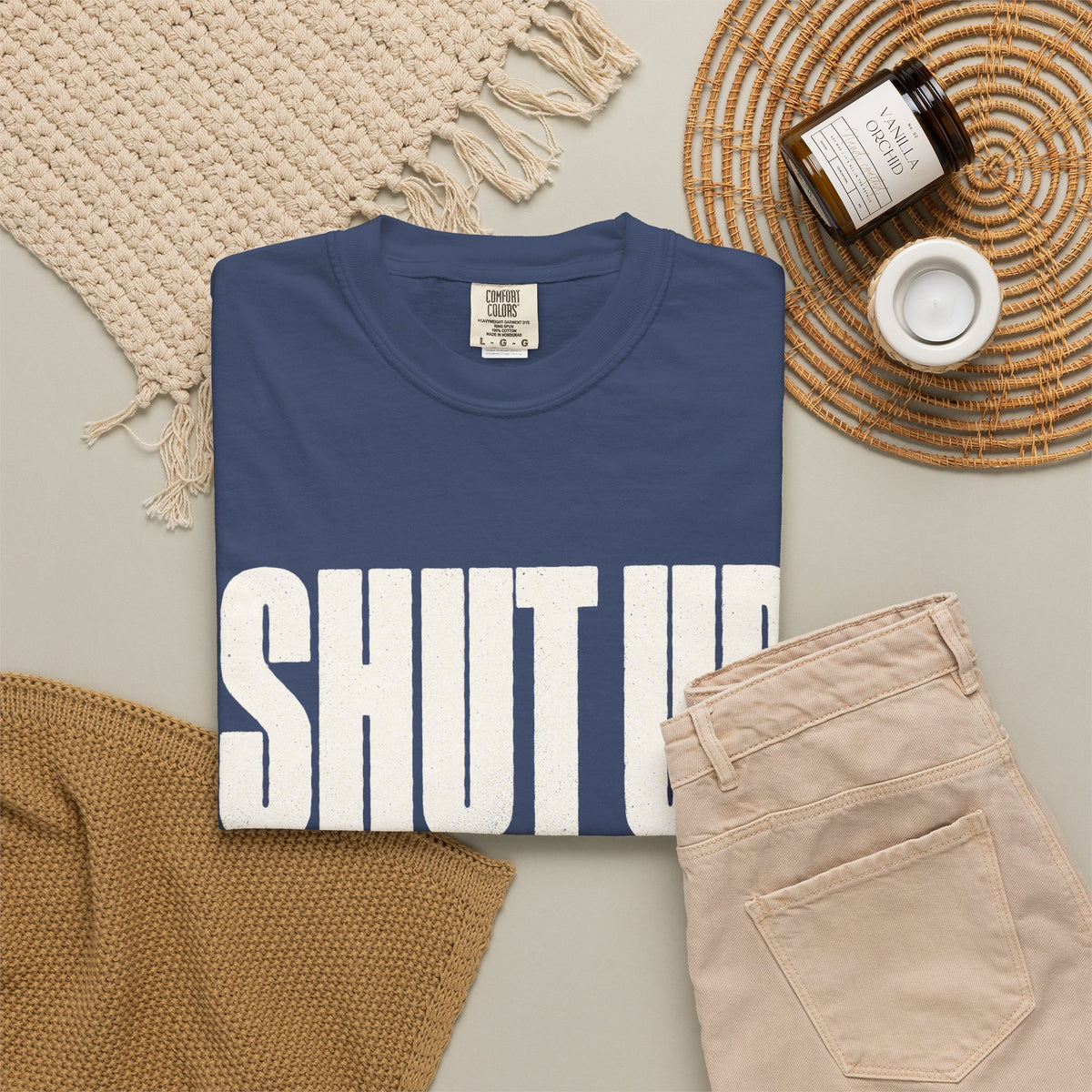 Shut Up and Dink T-Shirt - China Blue - Flat Lay