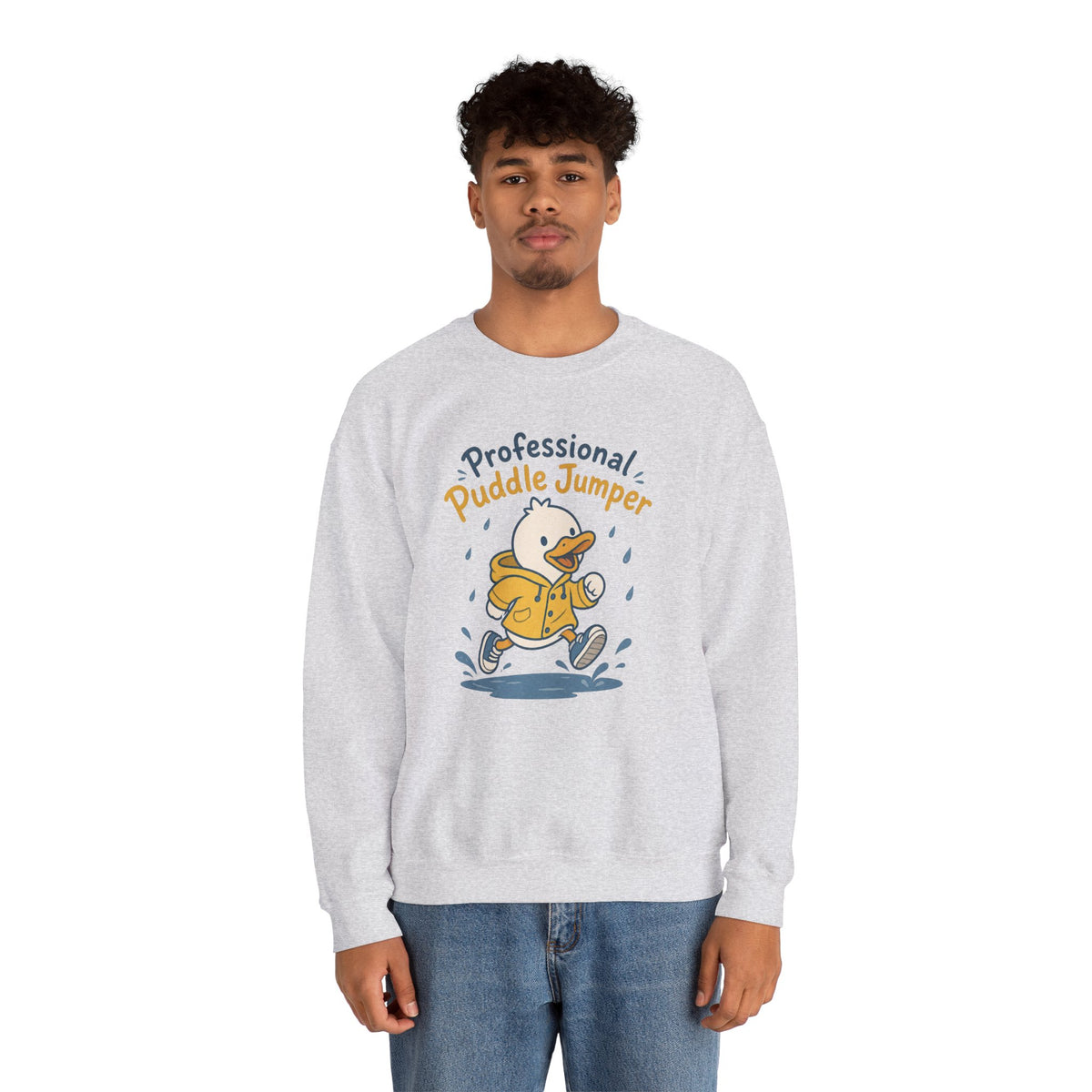 Professional Puddle Jumper Duck Sweatshirt - Ash - On Model Male
