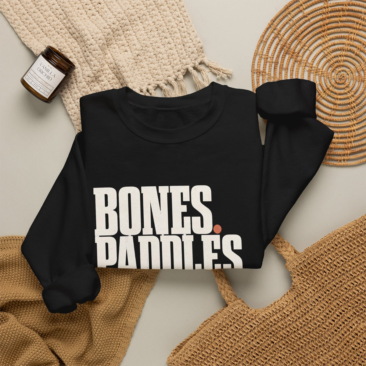 Bones Paddles Backhands Sweatshirt - Black - Flat Lay