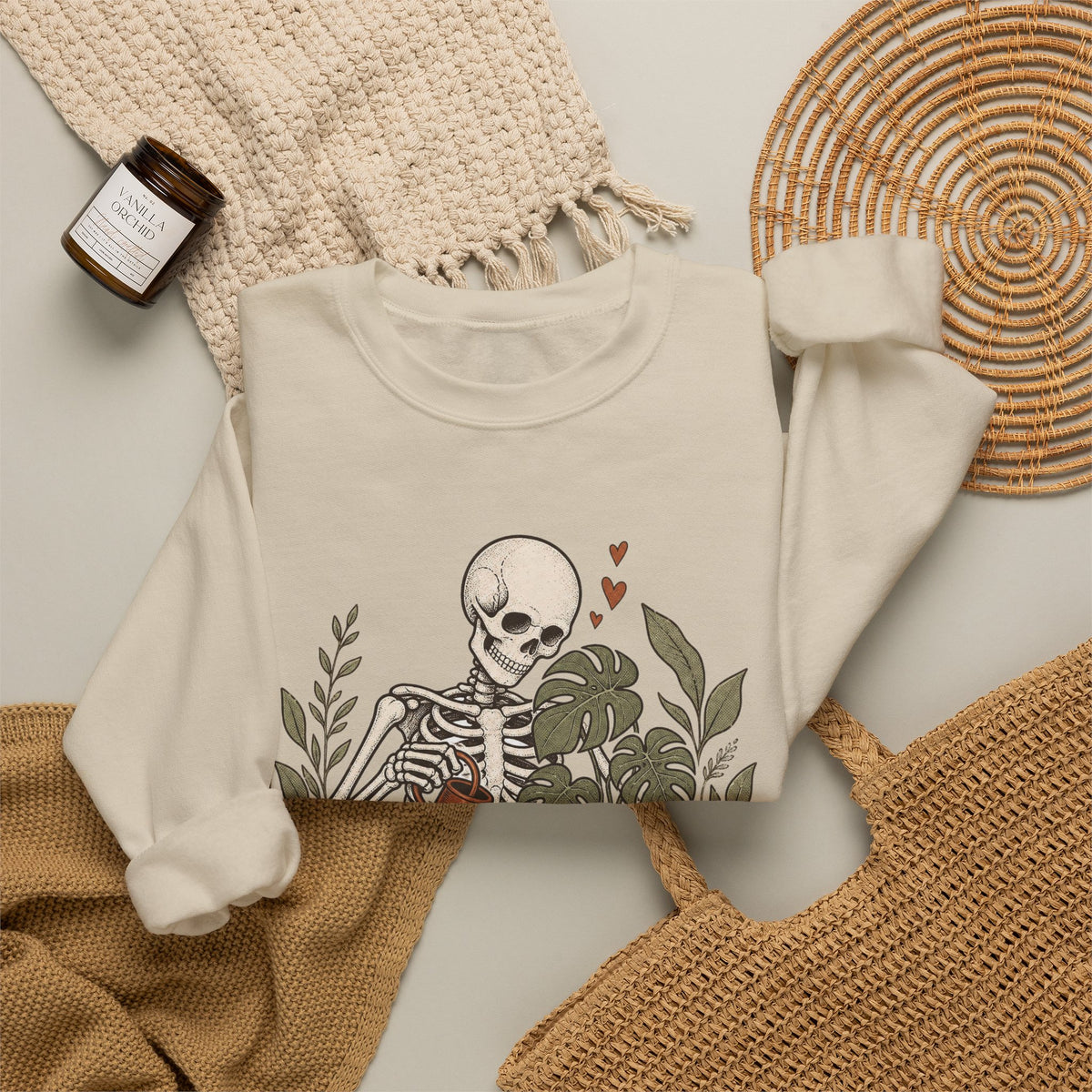 Growing Through It Sweatshirt - Sand - Flat Lay