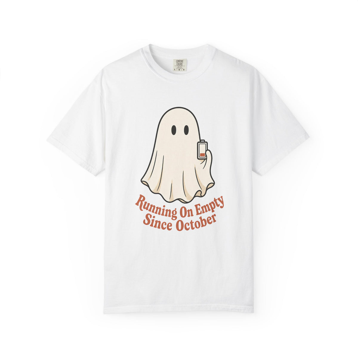 Running On Empty Since October T-Shirt - White - Front