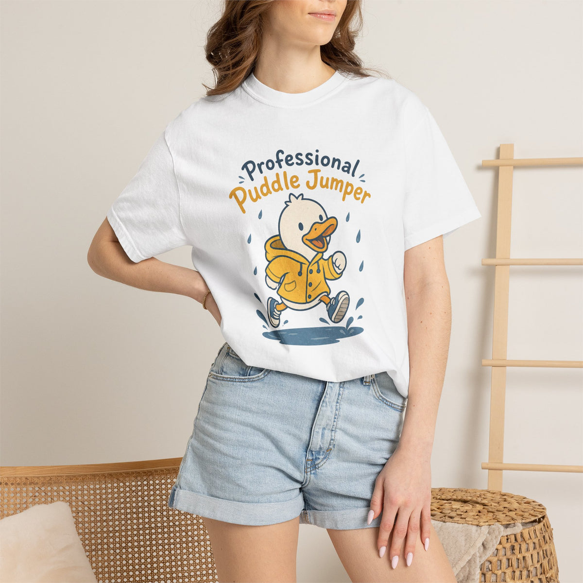 Professional Puddle Jumper Duck T-shirt - White - On Model Female