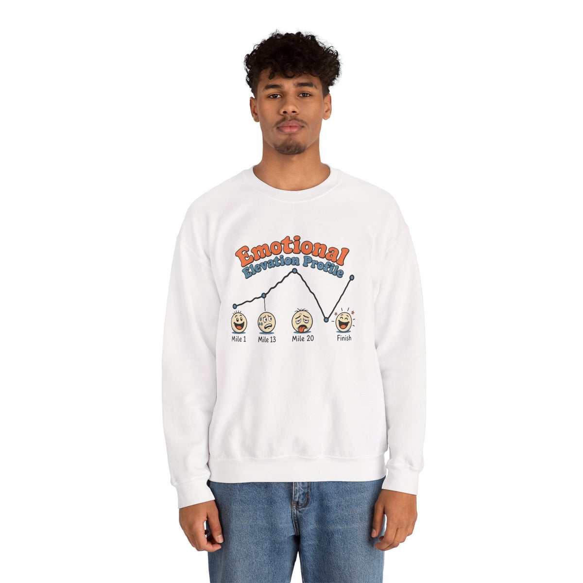 Emotional Elevation Profile Sweatshirt - White - On Model Male