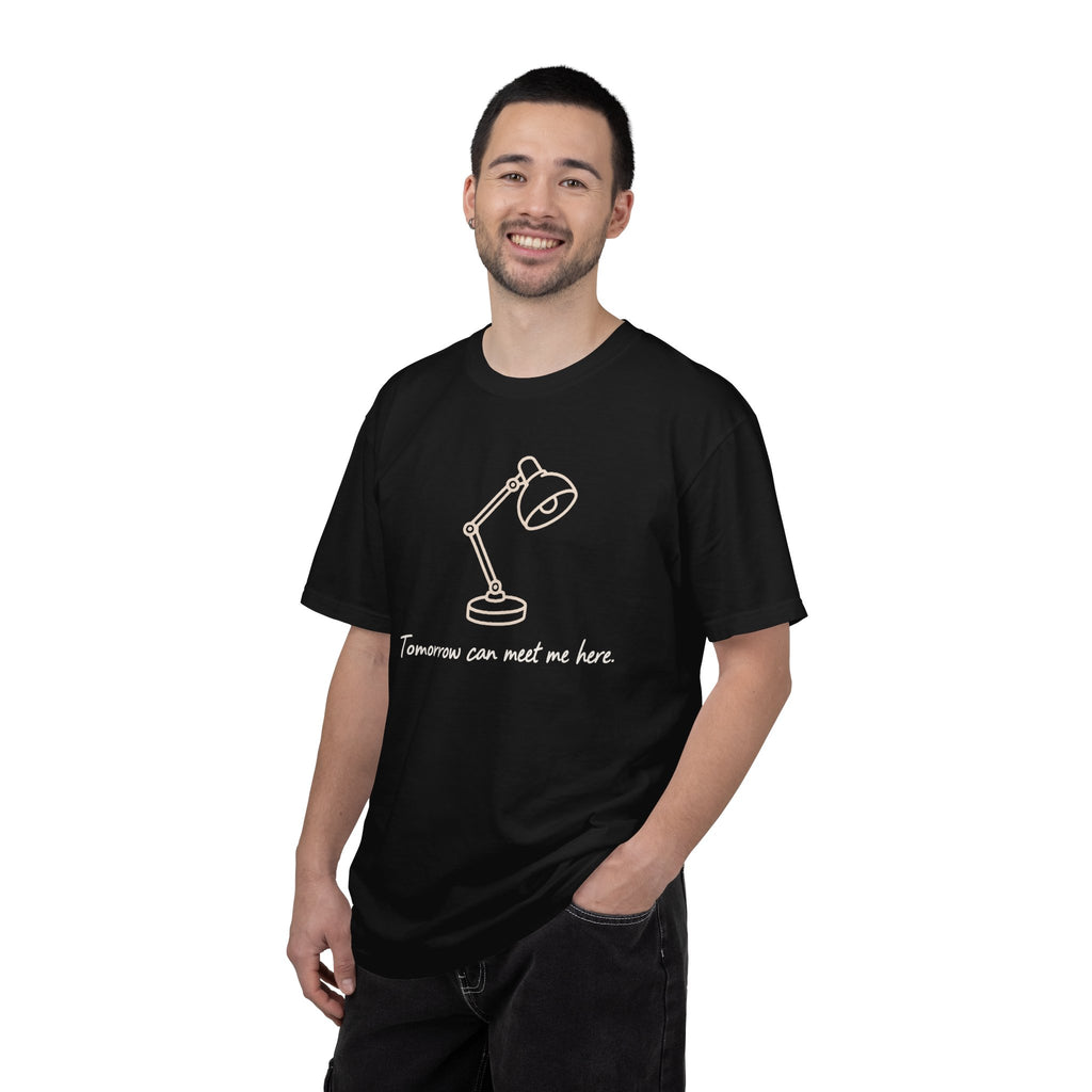 Tomorrow Can Meet Me Here T-shirt - Black - On Model Male