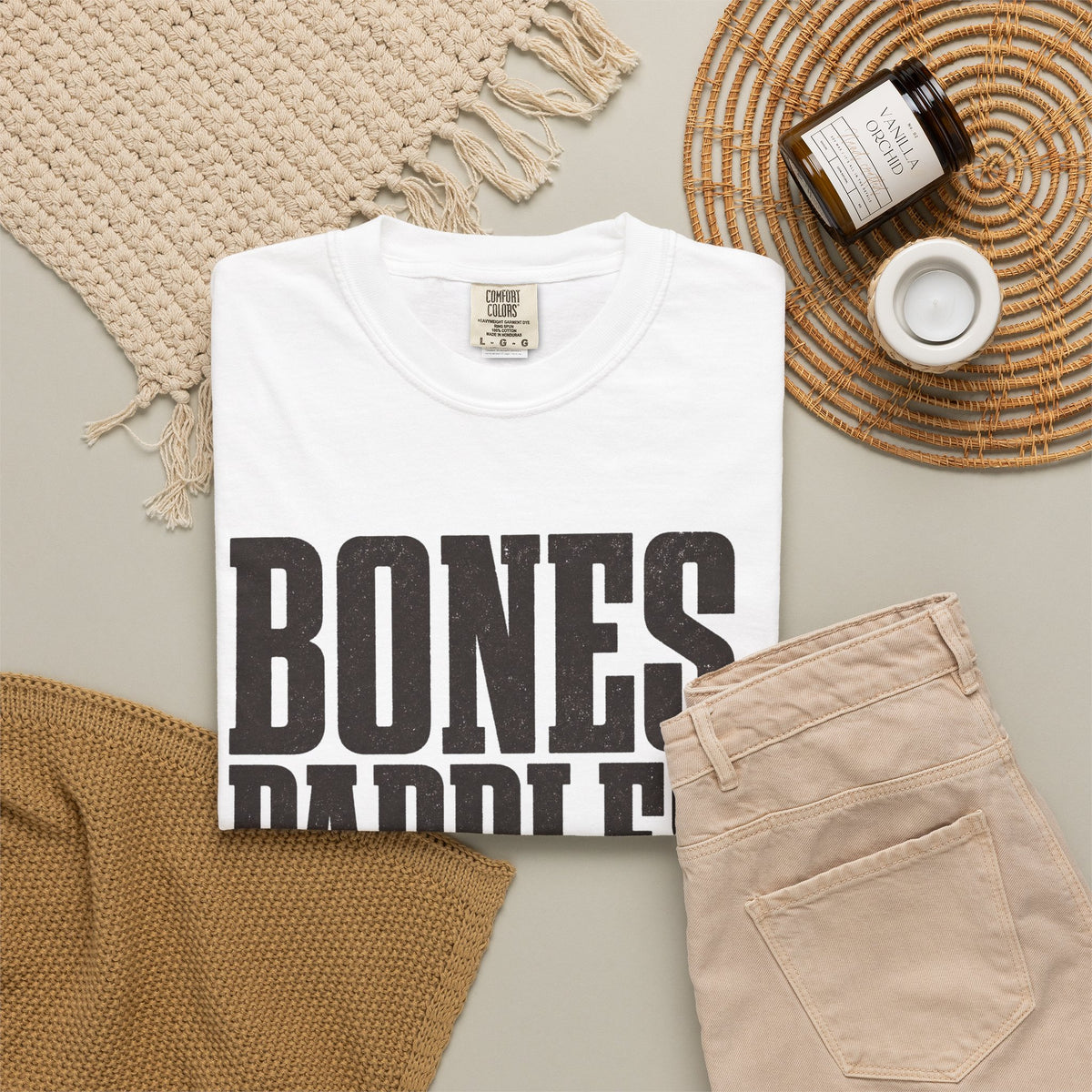 Bones Paddles Backhands T-Shirt - White - Flat Lay