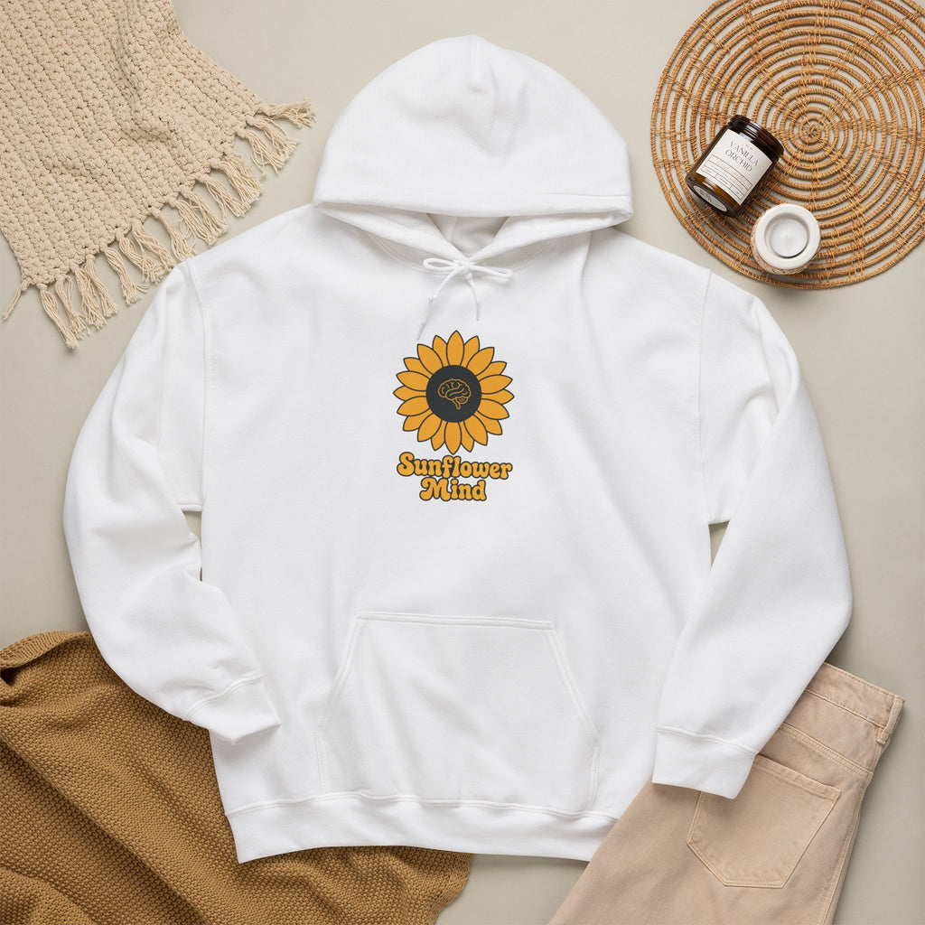 Sunflower Mind Hoodie - White - Flat Lay