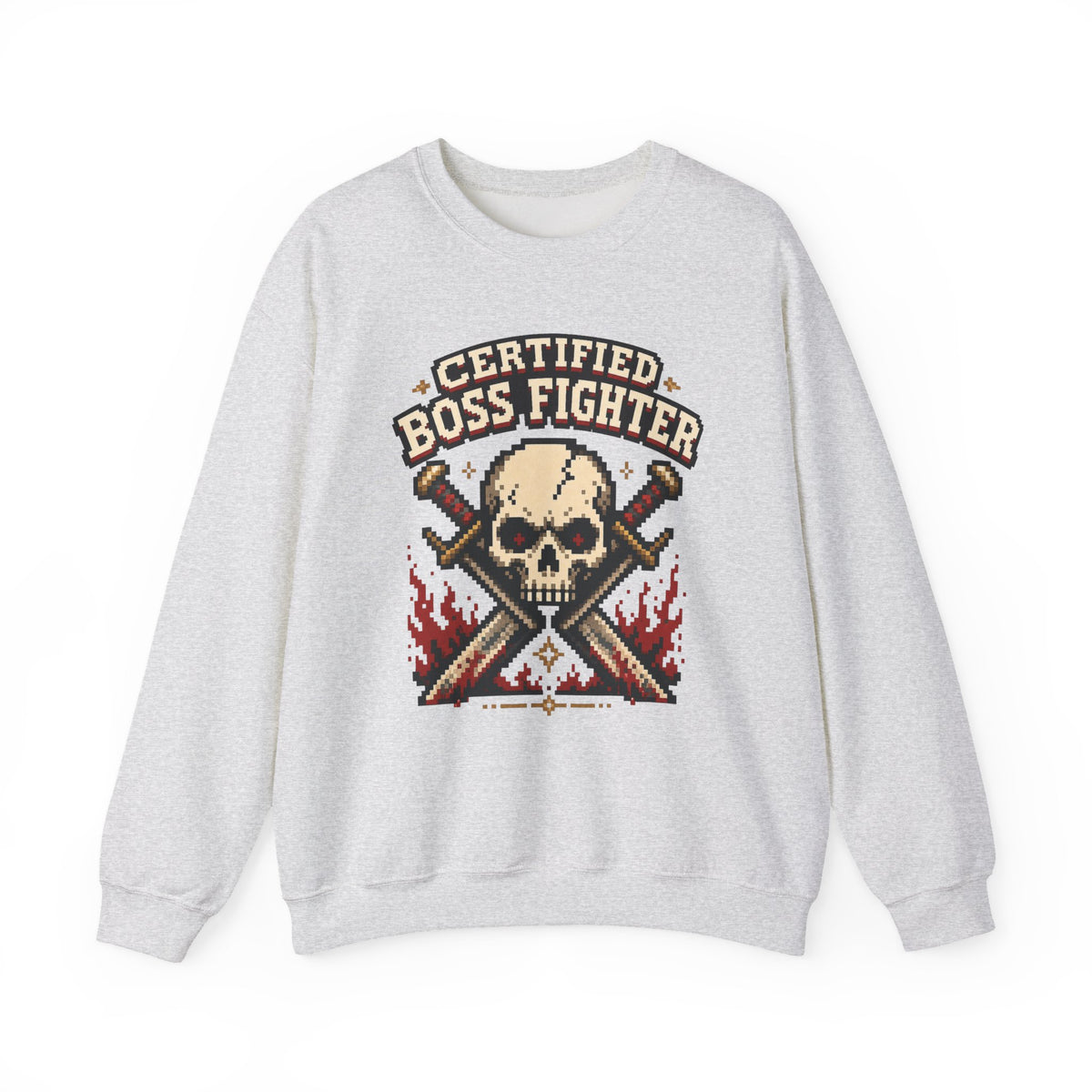 Certified Boss Fighter Sweatshirt - Ash - Flat Lay