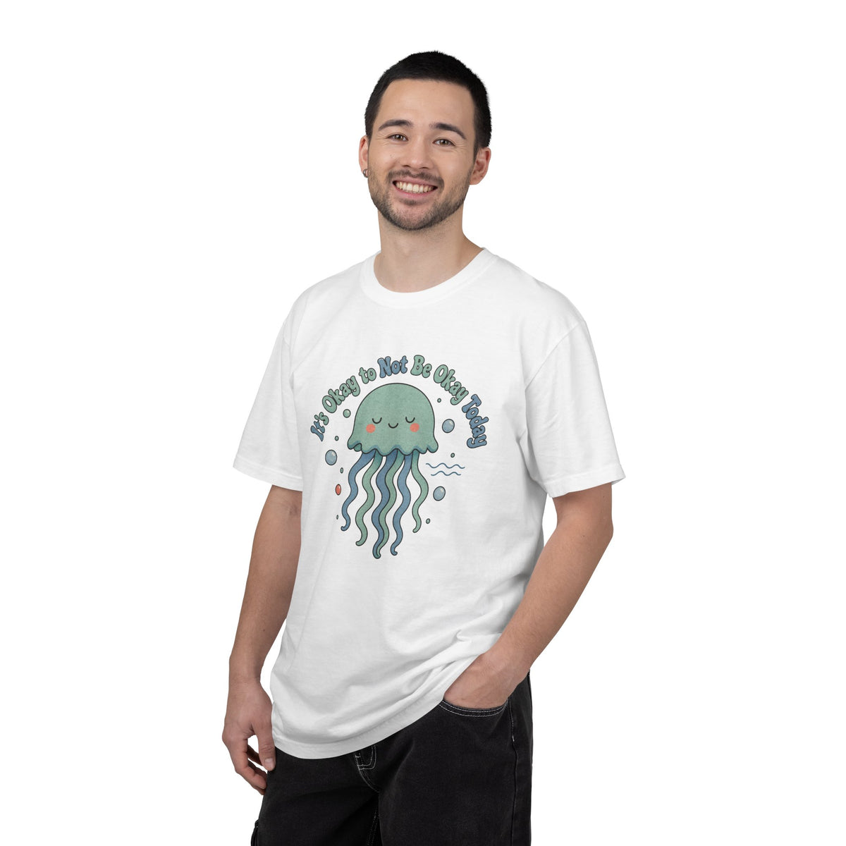 It's Okay to Not Be Okay T-shirt - White - On Model Male