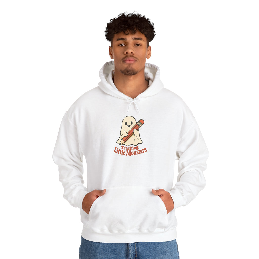 Teaching Little Monsters Hoodie - White - On Model Male