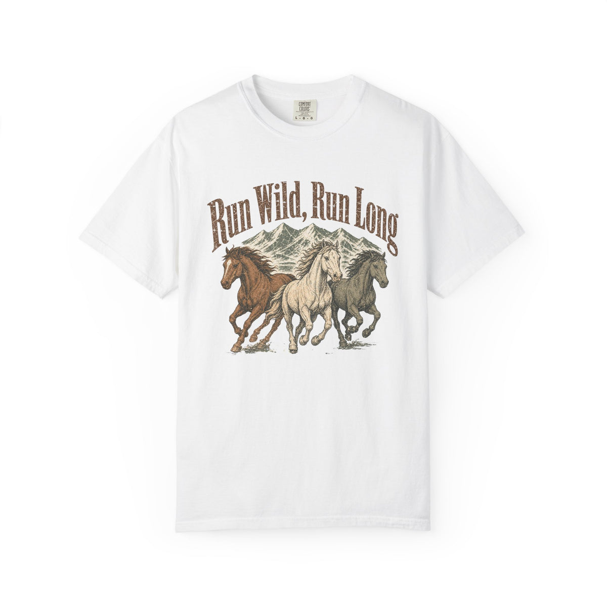 Run Wild Run Long T-shirt - White - Front