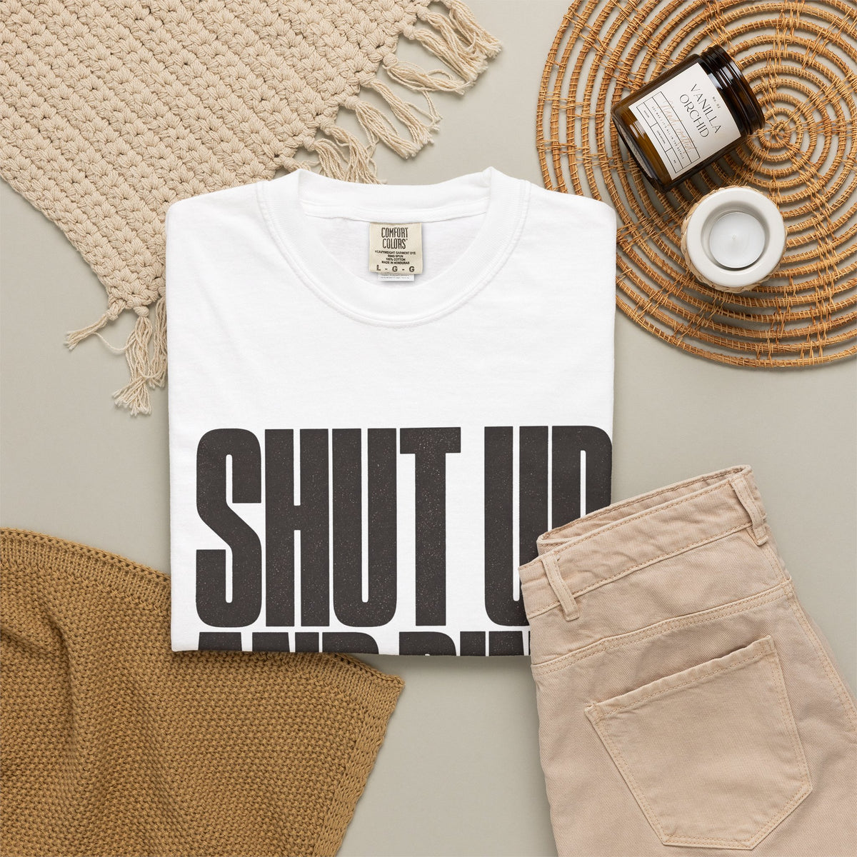 Shut Up and Dink T-Shirt - White - Flat Lay