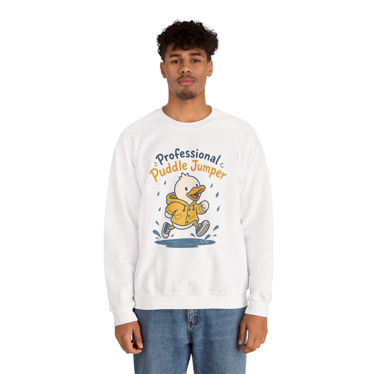 Professional Puddle Jumper Duck Sweatshirt - White - On Model Male