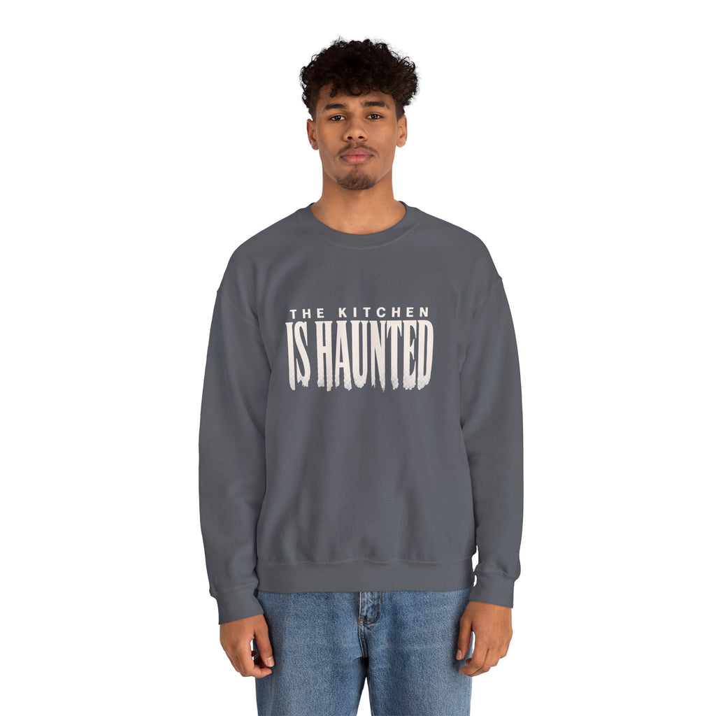 The Kitchen Is Haunted Sweatshirt - Charcoal - On Model Male