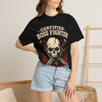 Certified Boss Fighter T-shirt - Black - On Model Close-Up