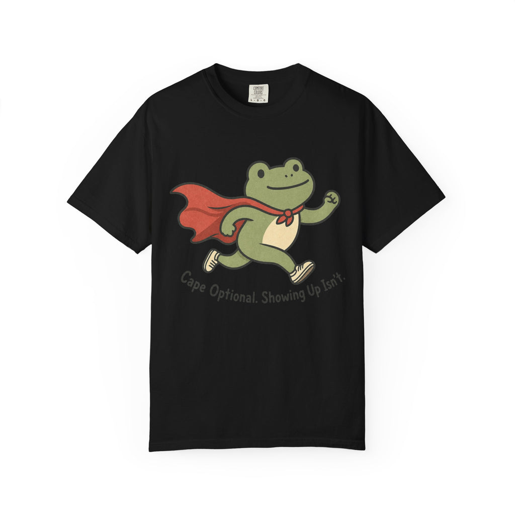 Superhero Frog Running T-shirt - Black - on model side