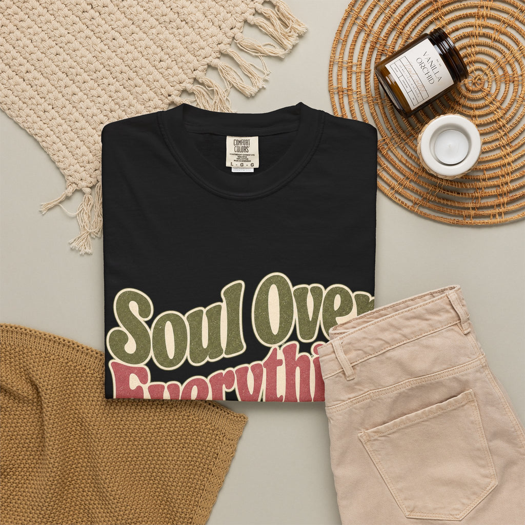 Soul Over Everything T-shirt - Black - Flat Lay