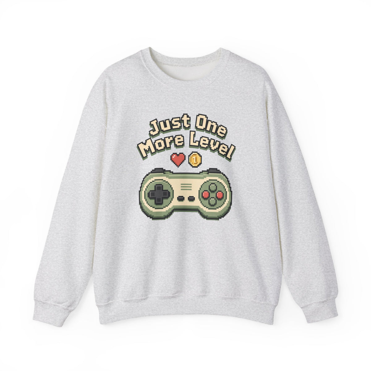 Just One More Level Sweatshirt - Ash - Flat Lay