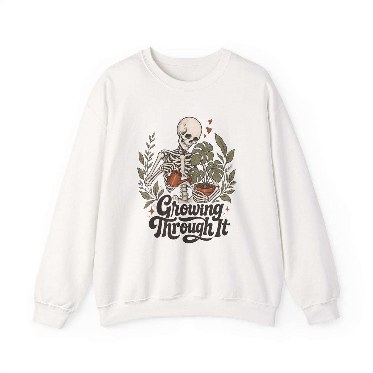 Growing Through It Sweatshirt - White - flat lay1