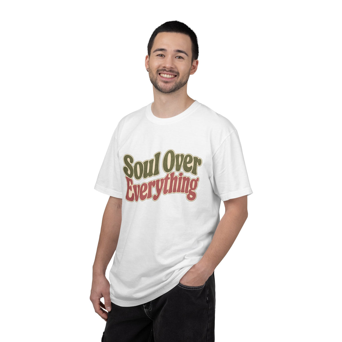 Soul Over Everything T-shirt - White - On Model Male