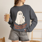Running On Empty Since October Sweatshirt - Charcoal - On Model Female