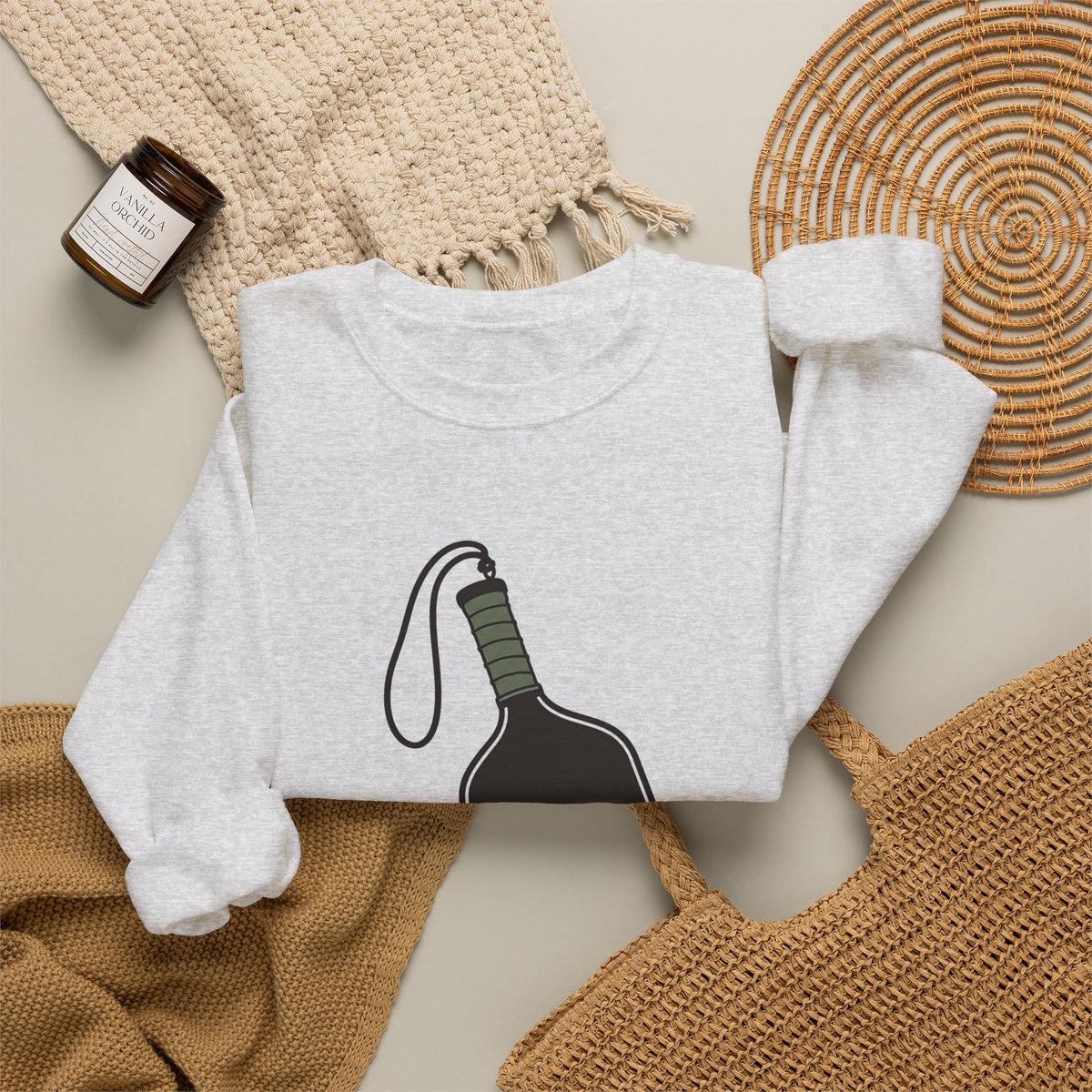 Hit Hard, Stay Loose Sweatshirt - Ash - Flat Lay