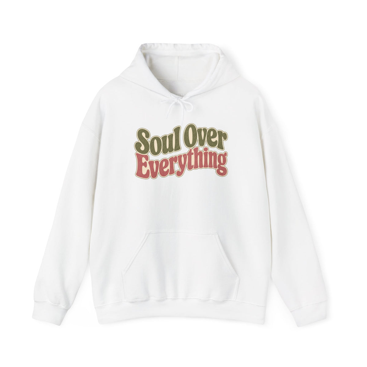 Soul Over Everything Hoodie - White - Flat Lay
