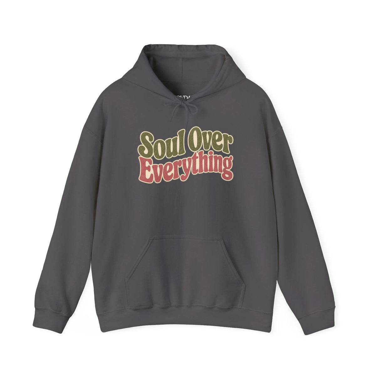 Soul Over Everything Hoodie - Charcoal - Flat Lay