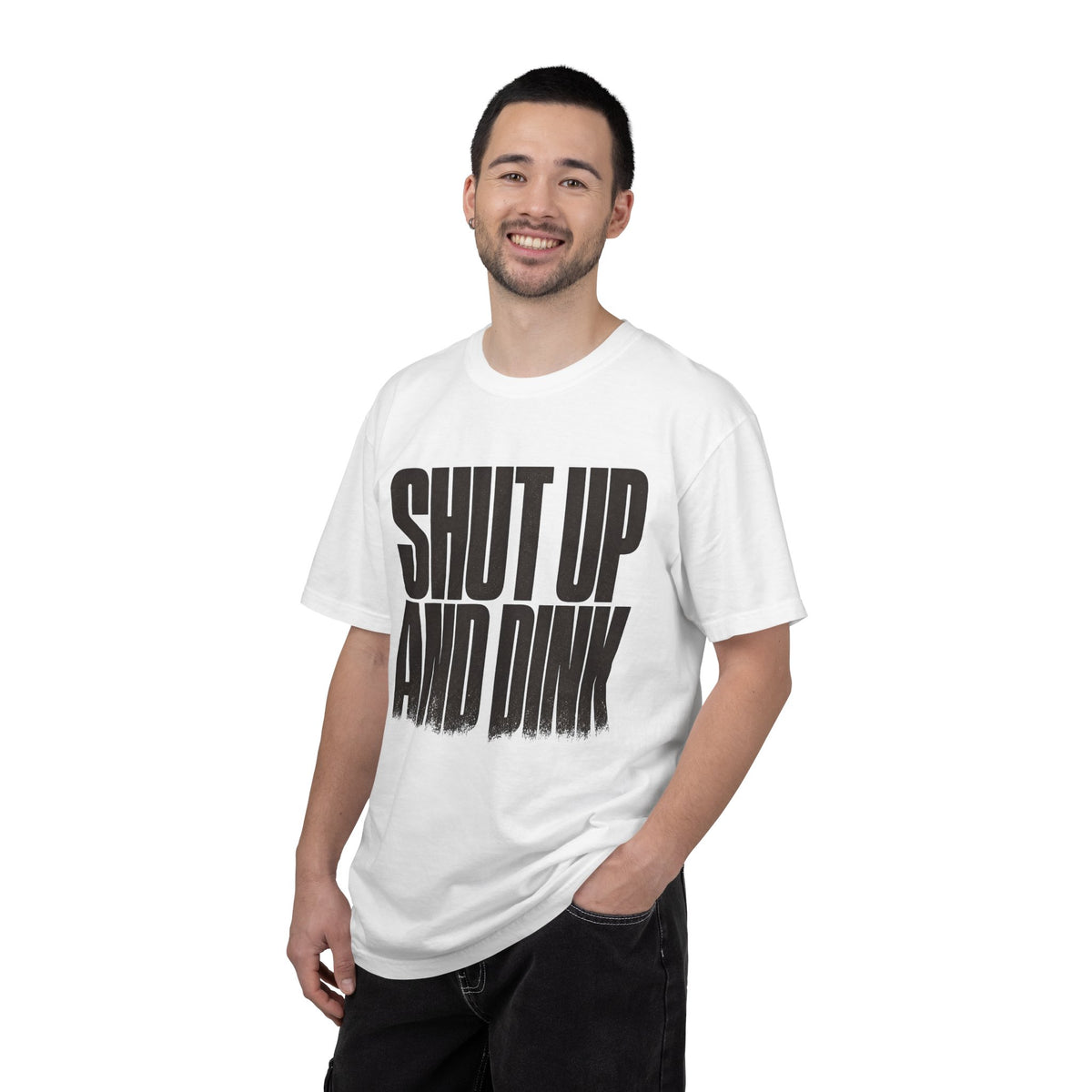 Shut Up and Dink T-Shirt - White - On Model Male