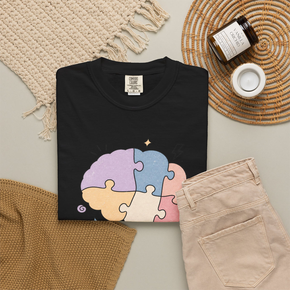 My Brain Has 47 Tabs Open T-Shirt - Black - Flat Lay