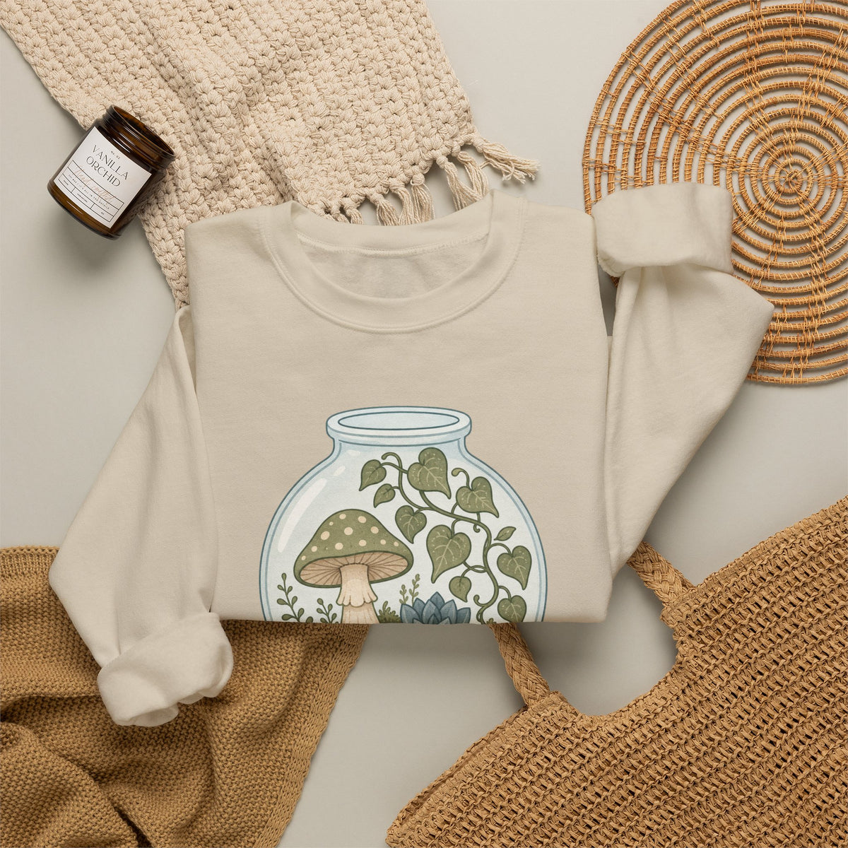 Grow Where You're Planted Sweatshirt - Sand - Flat Lay