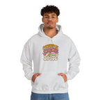 Powered by Snacks and Spite Hoodie - Ash - on model male